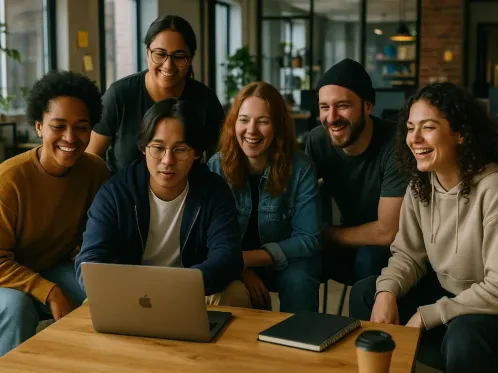 Réunion équipe hybride